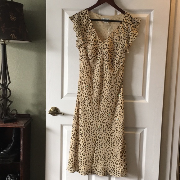 NWT Tracy M silk cheetah print midi dress (size 6) - Picture 2 of 5